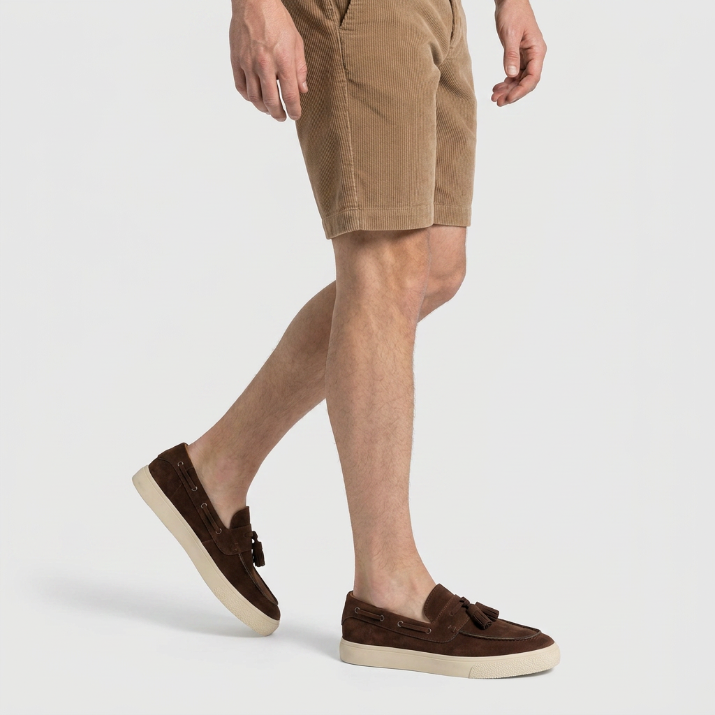 Suede Tassel Loafer Chunky Vulcanised Sole for Men