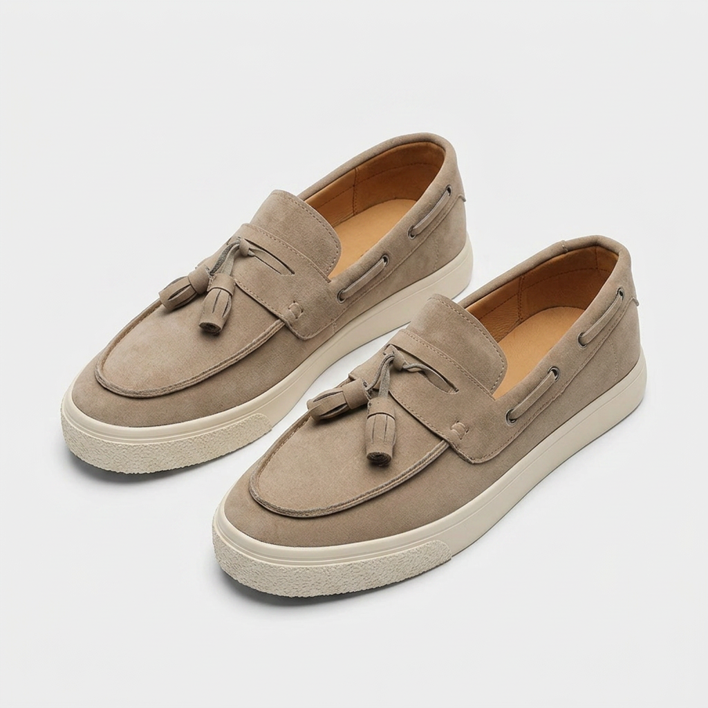 Suede Tassel Loafer Chunky Vulcanised Sole for Men