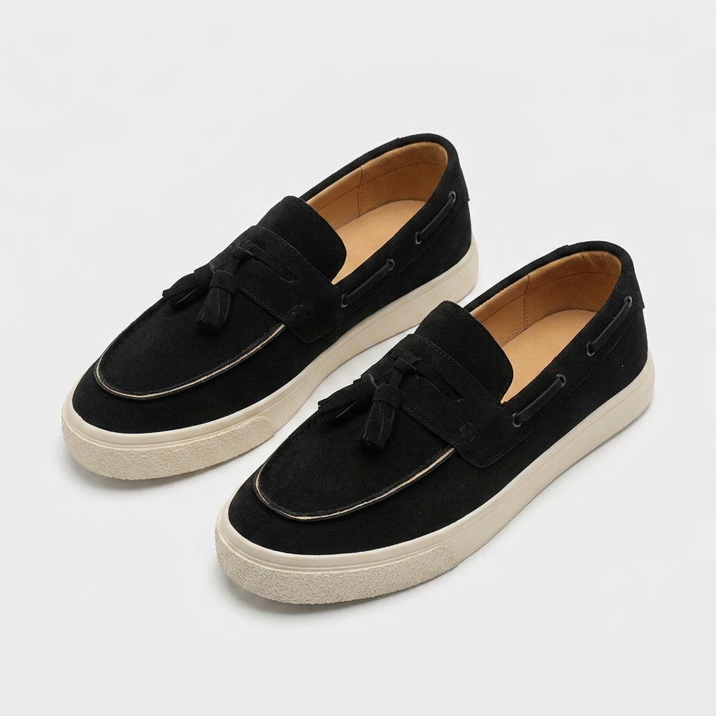 Men's Suede Tassel Loafer Chunky Vulcanised Sole
