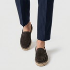 Suede Penny Loafer Espadrille Jute Sole for Men