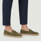 Suede Penny Loafer Espadrille Jute Sole for Men