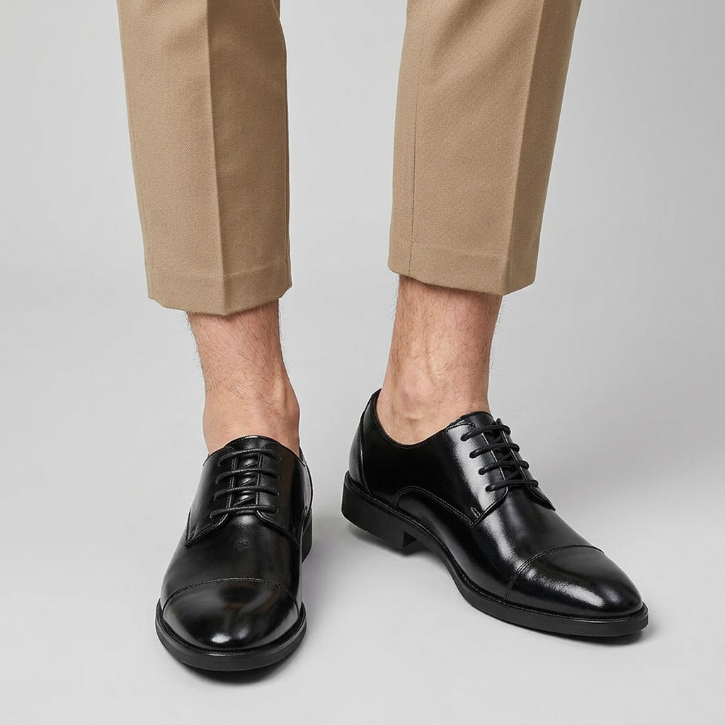 Cap Toe Derby Lace-Up Dress Shoe for Men