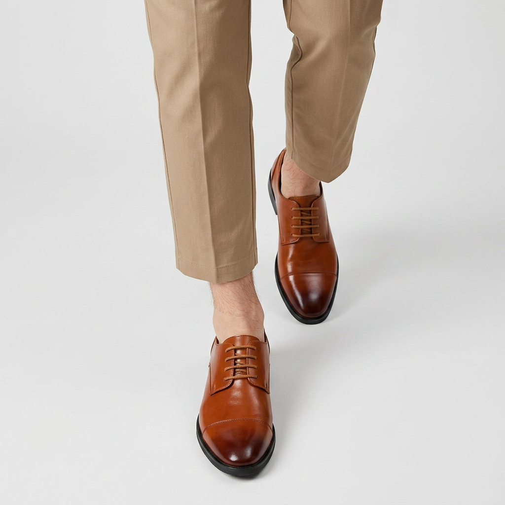 Cap Toe Derby Lace-Up Dress Shoe for Men