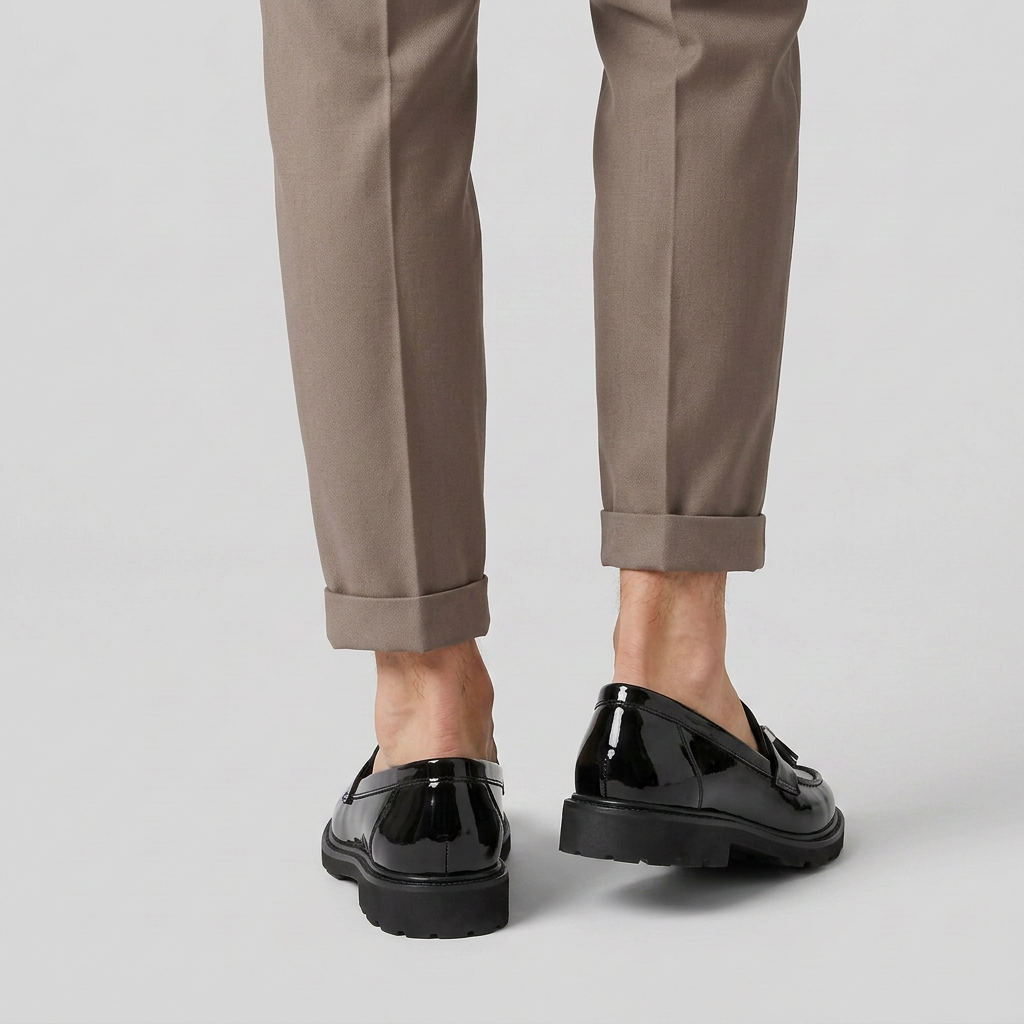 Patent Tassel Loafer Chunky Lug Sole for Men