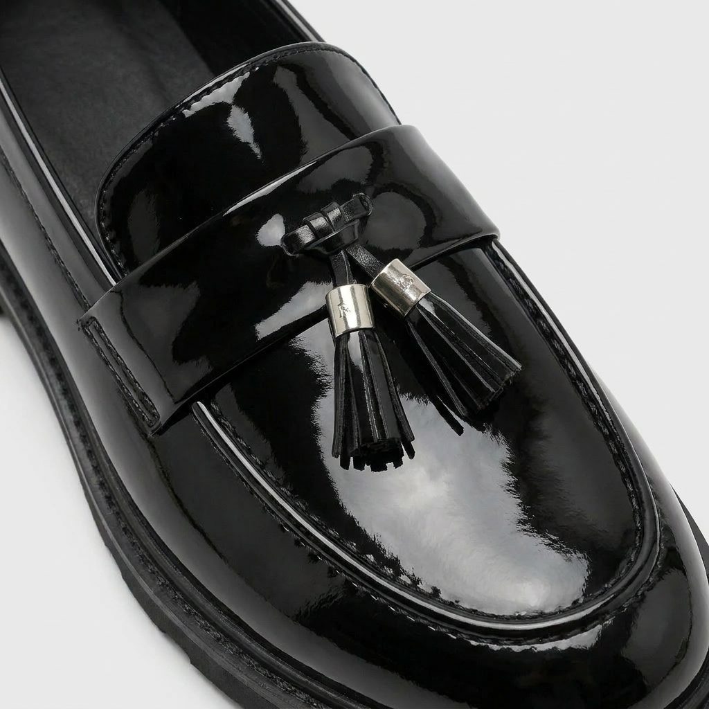 Patent Tassel Loafer Chunky Lug Sole for Men