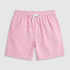 Striped Swim Shorts Elastic Waist Drawcord for Men