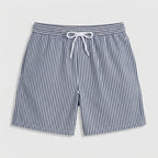 Striped Swim Shorts Elastic Waist Drawcord for Men