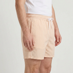 Striped Swim Shorts Elastic Waist Drawcord for Men