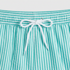Striped Swim Shorts Elastic Waist Drawcord for Men
