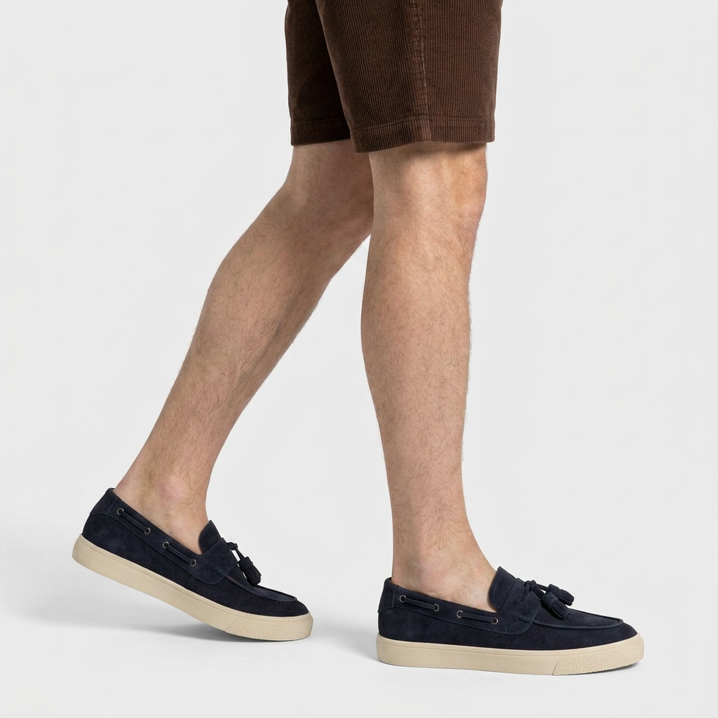 Men's Suede Tassel Loafer Chunky Vulcanised Sole