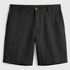Linen Chino Shorts Flat Front Button Closure for Men