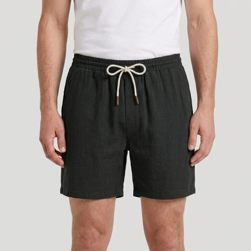 Men's Linen Drawstring Shorts Elasticated Waist