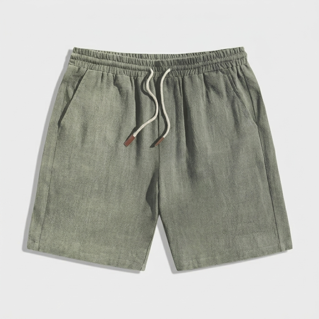 Men's Linen Drawstring Shorts Elasticated Waist