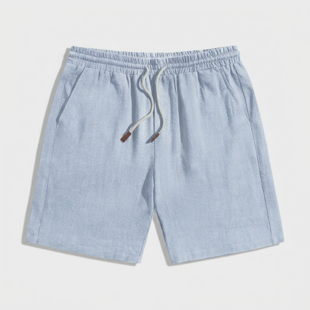 Men's Linen Drawstring Shorts Elasticated Waist