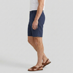 Linen Chino Shorts Flat Front Button Closure for Men