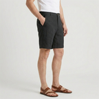Linen Chino Shorts Flat Front Button Closure for Men