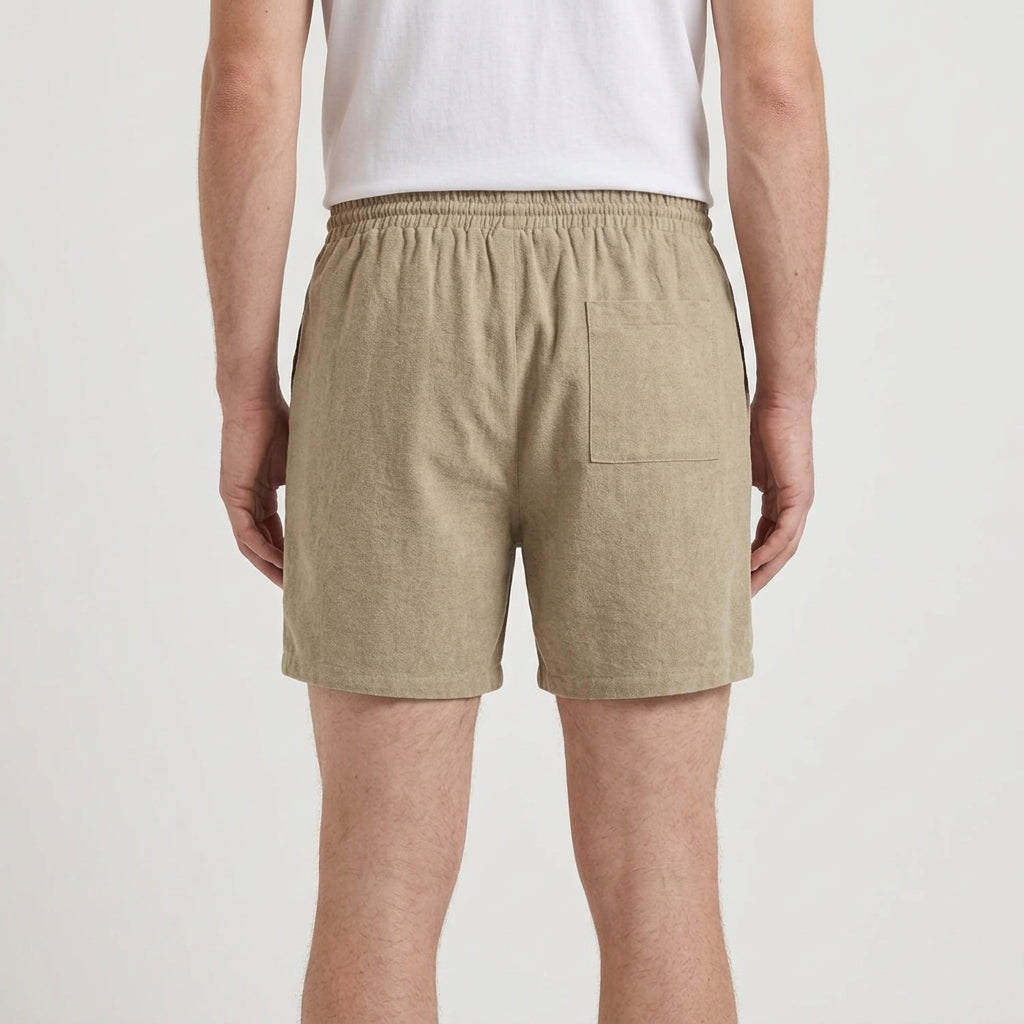 Linen Drawstring Shorts Elasticated Waist for Men