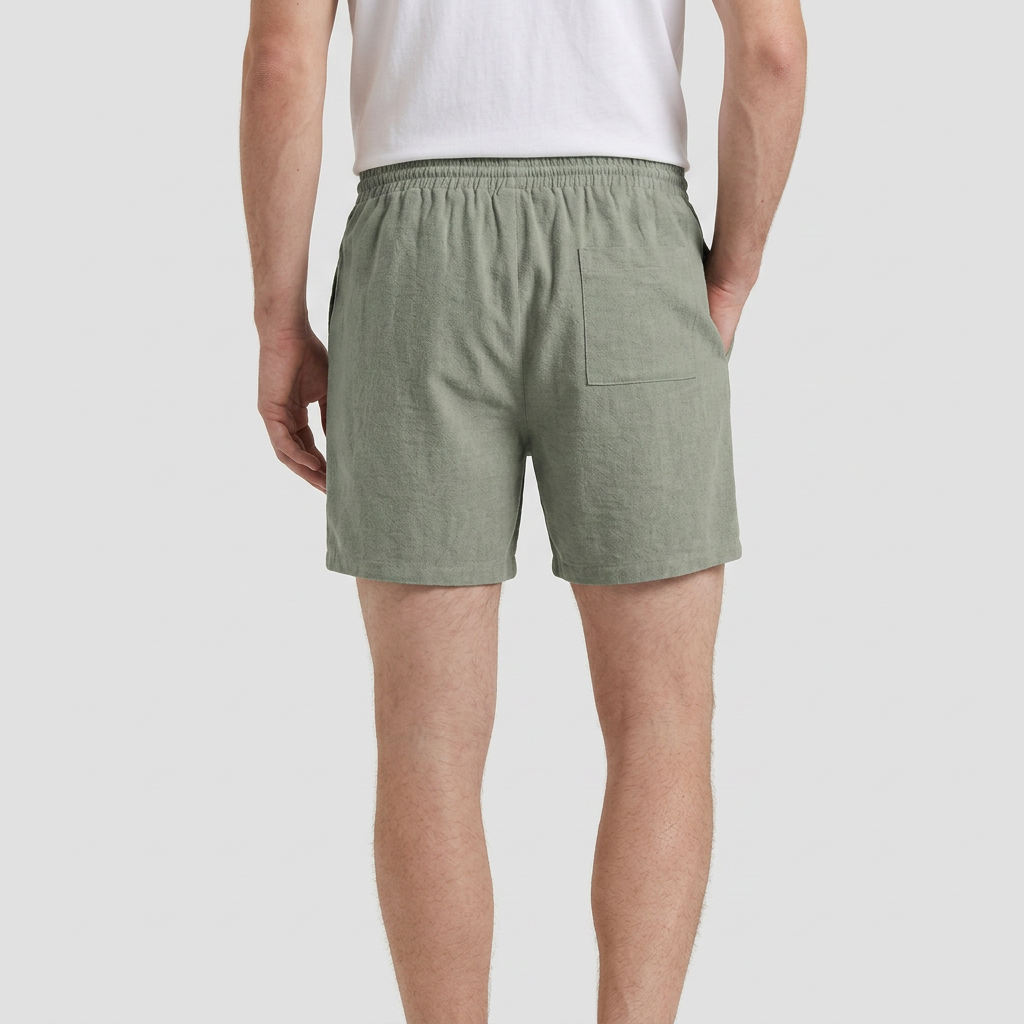 Men's Linen Drawstring Shorts Elasticated Waist