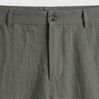 Linen Chino Shorts Flat Front Button Closure for Men