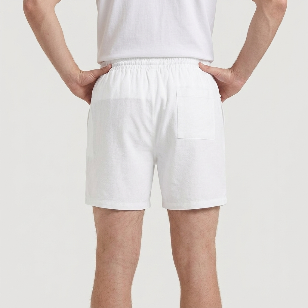 Men's Linen Drawstring Shorts Elasticated Waist