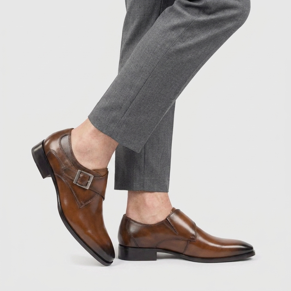 Men's Monk Strap Leather Dress Shoe