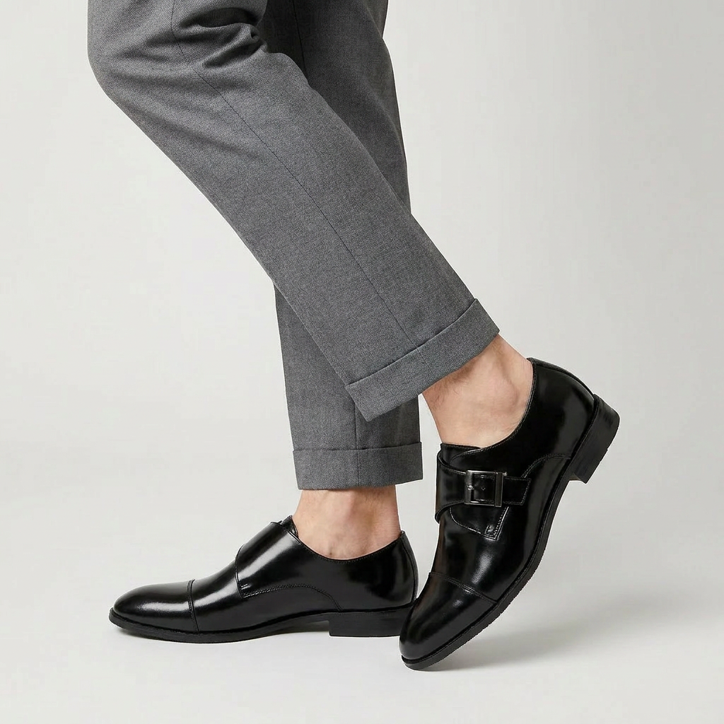 Monk Strap Leather Dress Shoe for Men