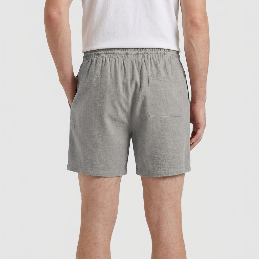 Linen Drawstring Shorts Elasticated Waist for Men