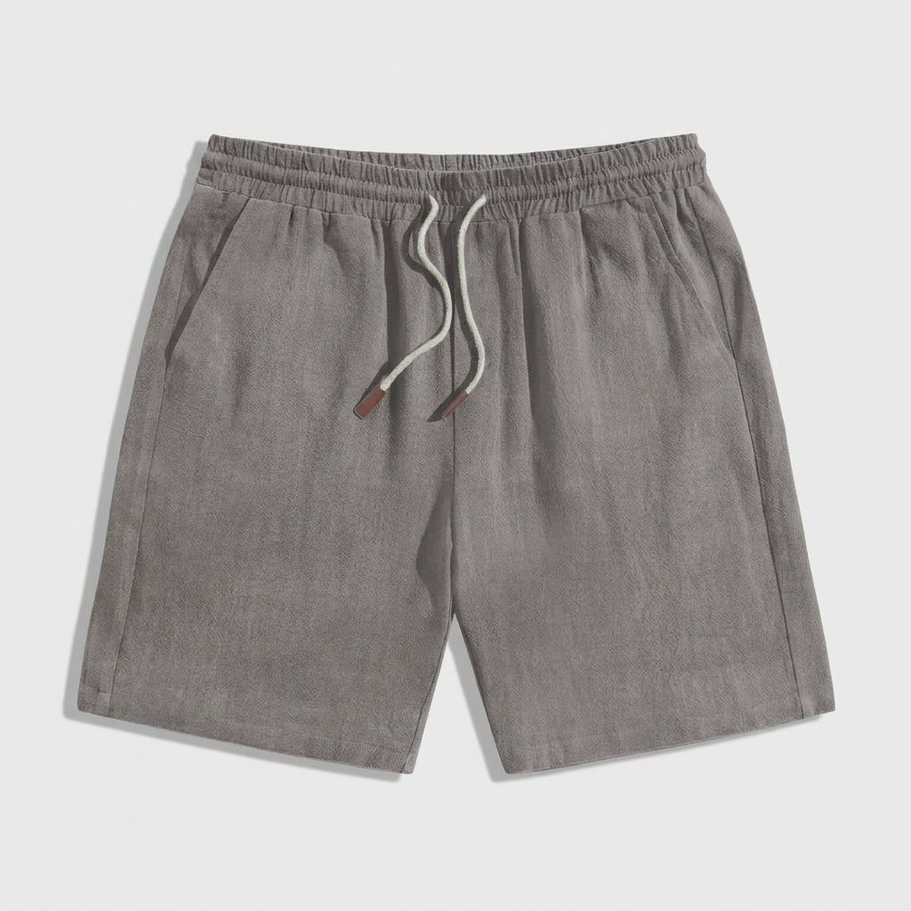 Linen Drawstring Shorts Elasticated Waist for Men