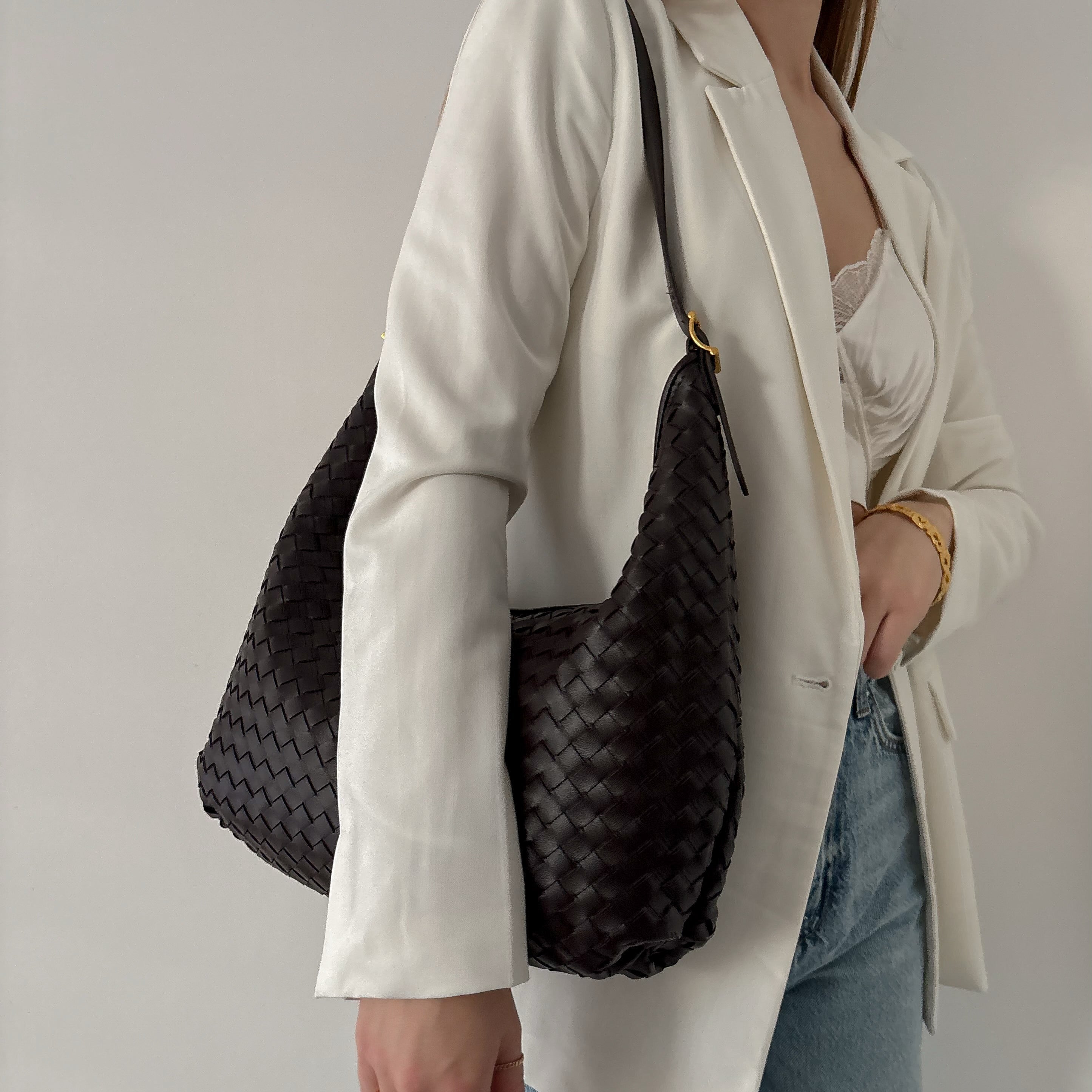 Women's Structured Woven Tote Bag