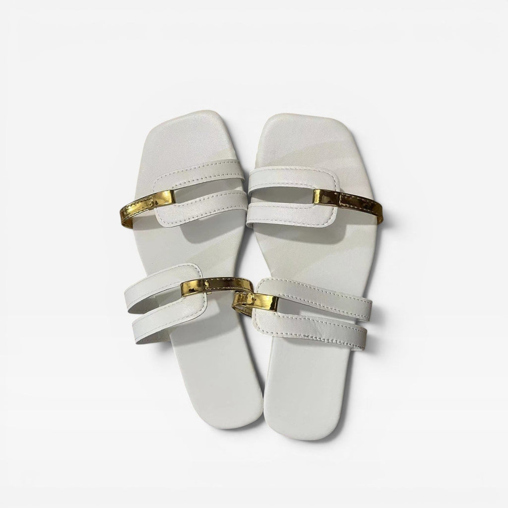 Women's Flat Slide Sandals with Square Toe