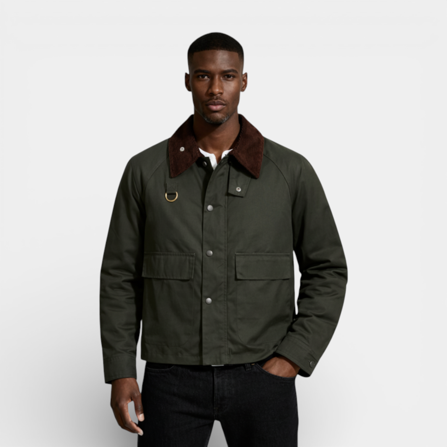 Button-Front Structured Jacket Regular Fit for Men
