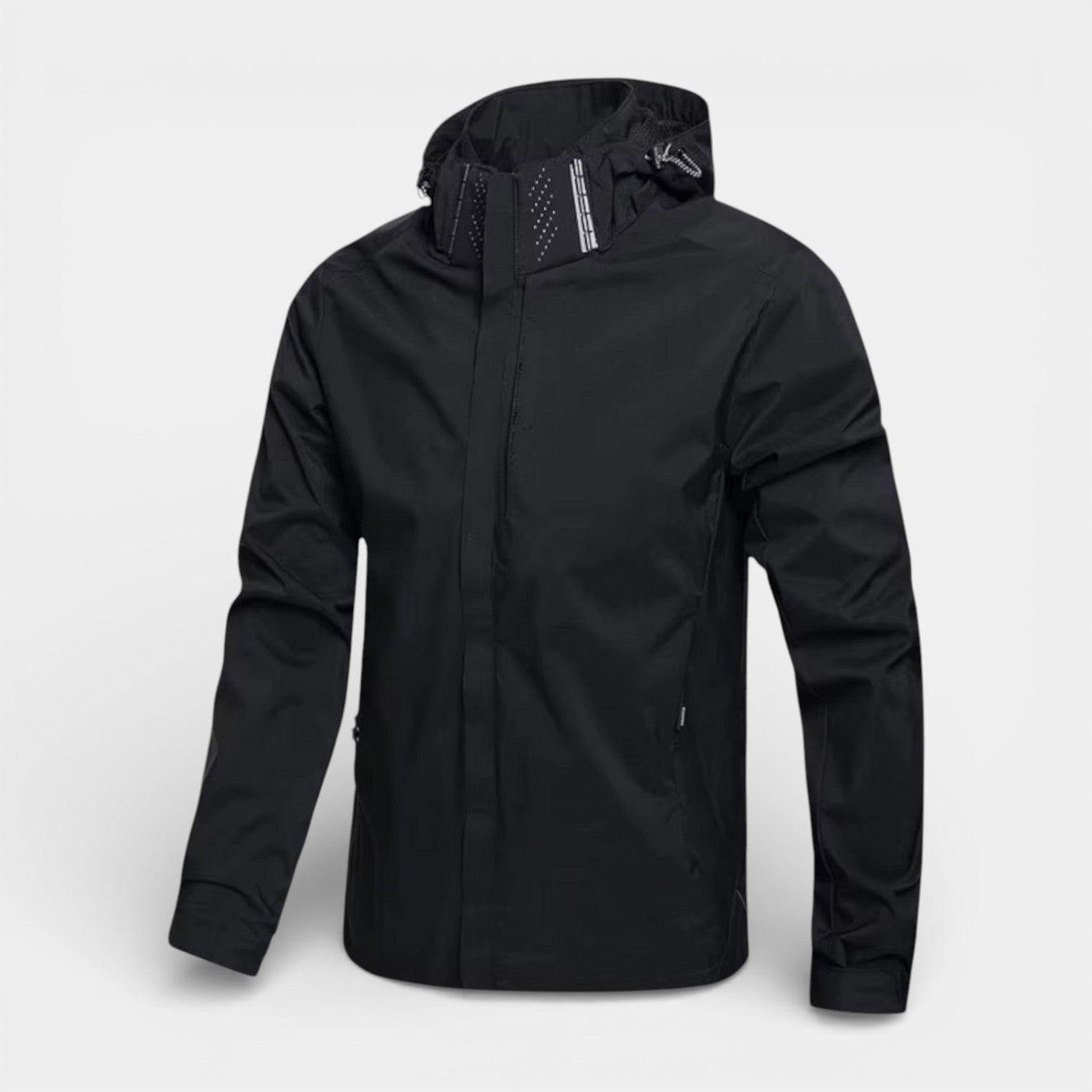 Hooded Zip-Front Jacket Structured Fit for Men