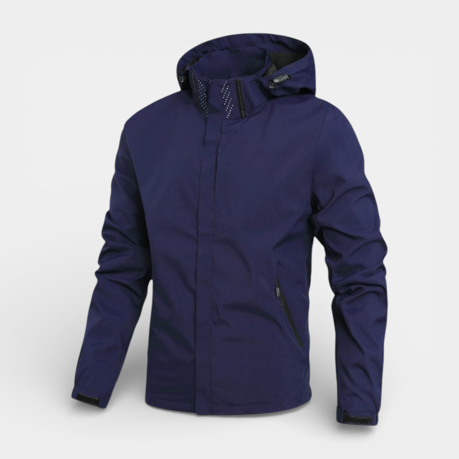 Hooded Zip-Front Jacket Structured Fit for Men