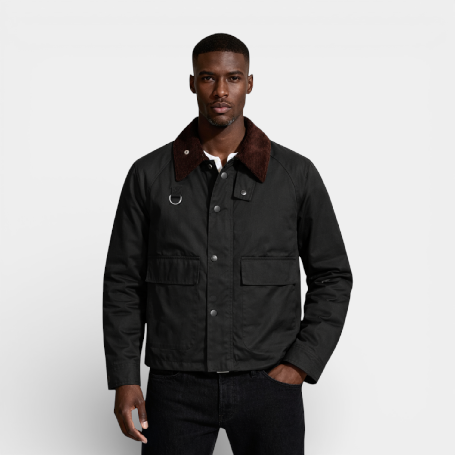 Button-Front Structured Jacket Regular Fit for Men