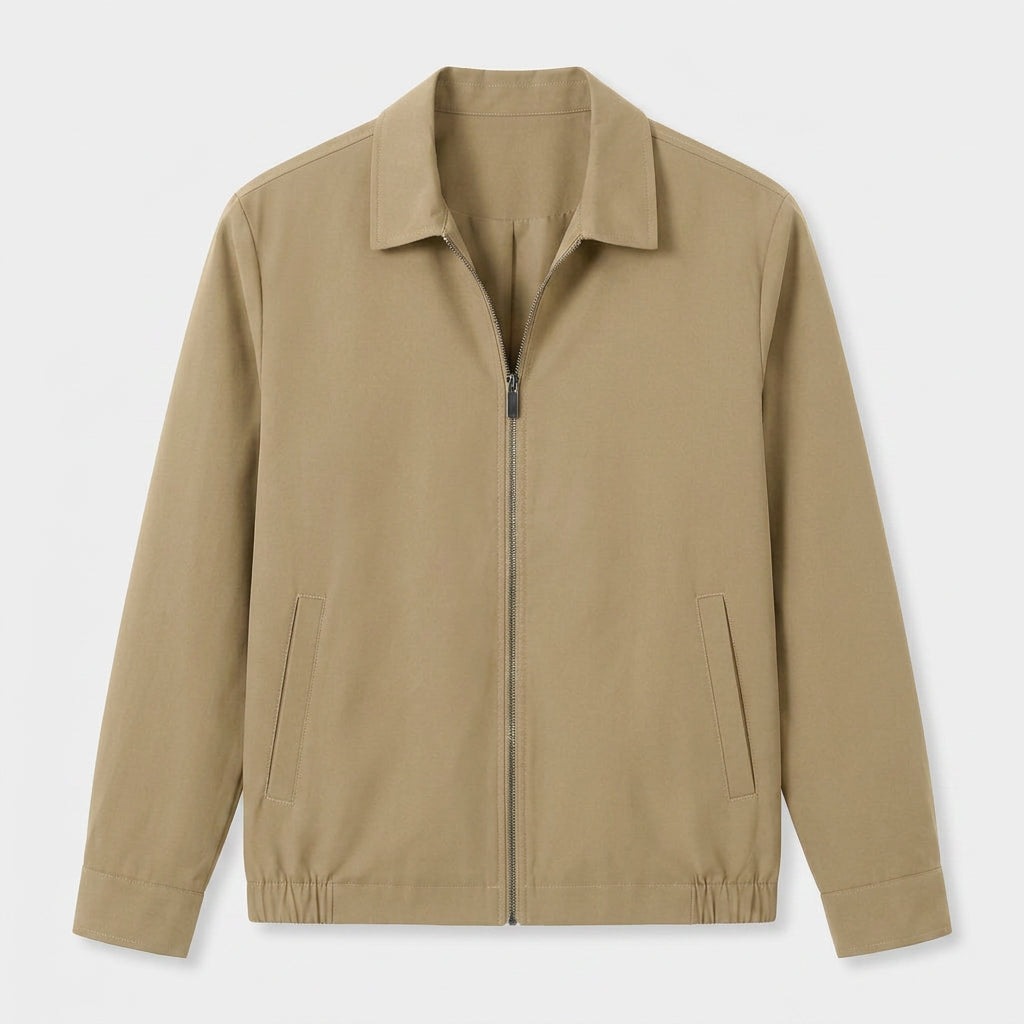 Harrington Jacket Full Zip Spread Collar for Men