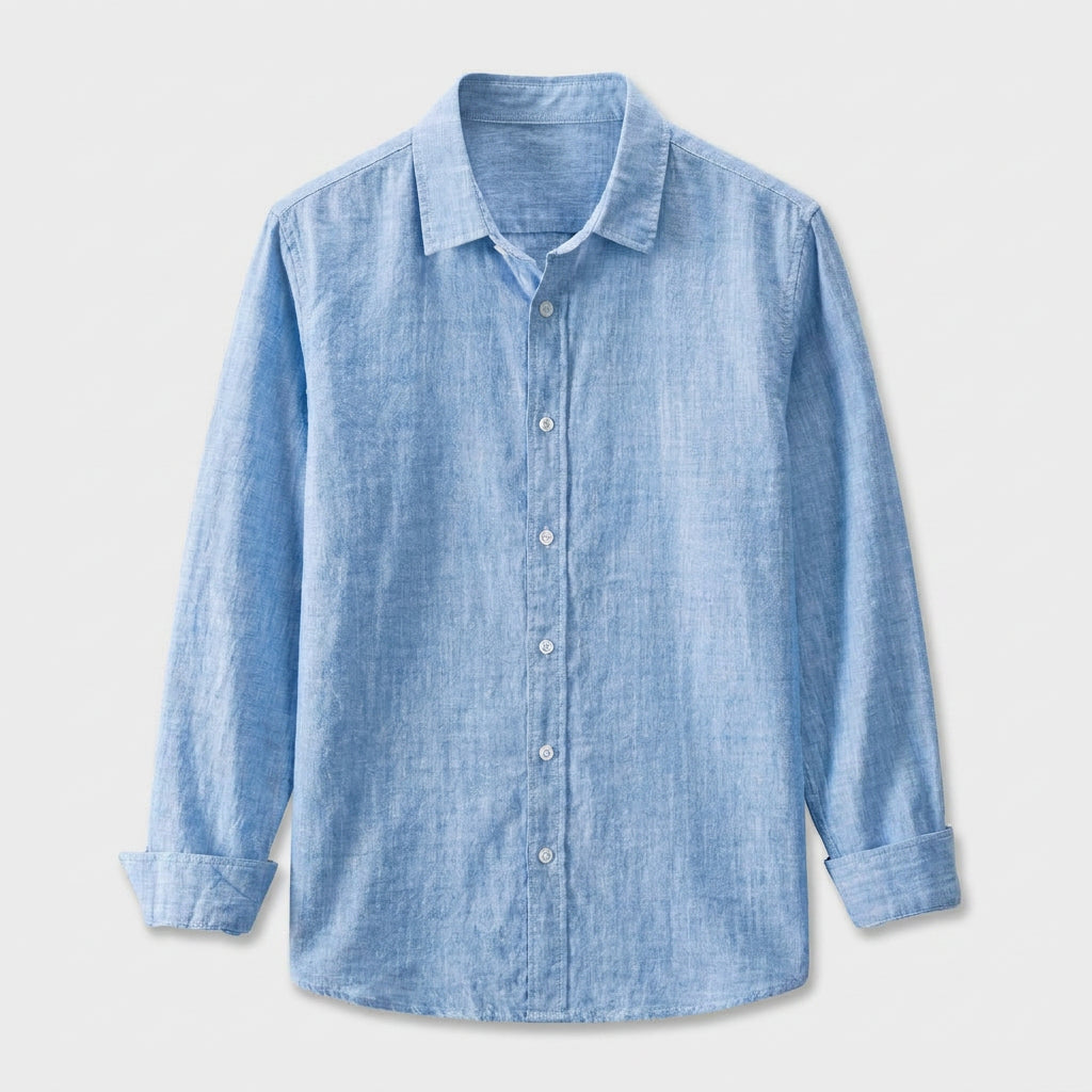 Linen Long Sleeve Shirt Relaxed Fit for Men