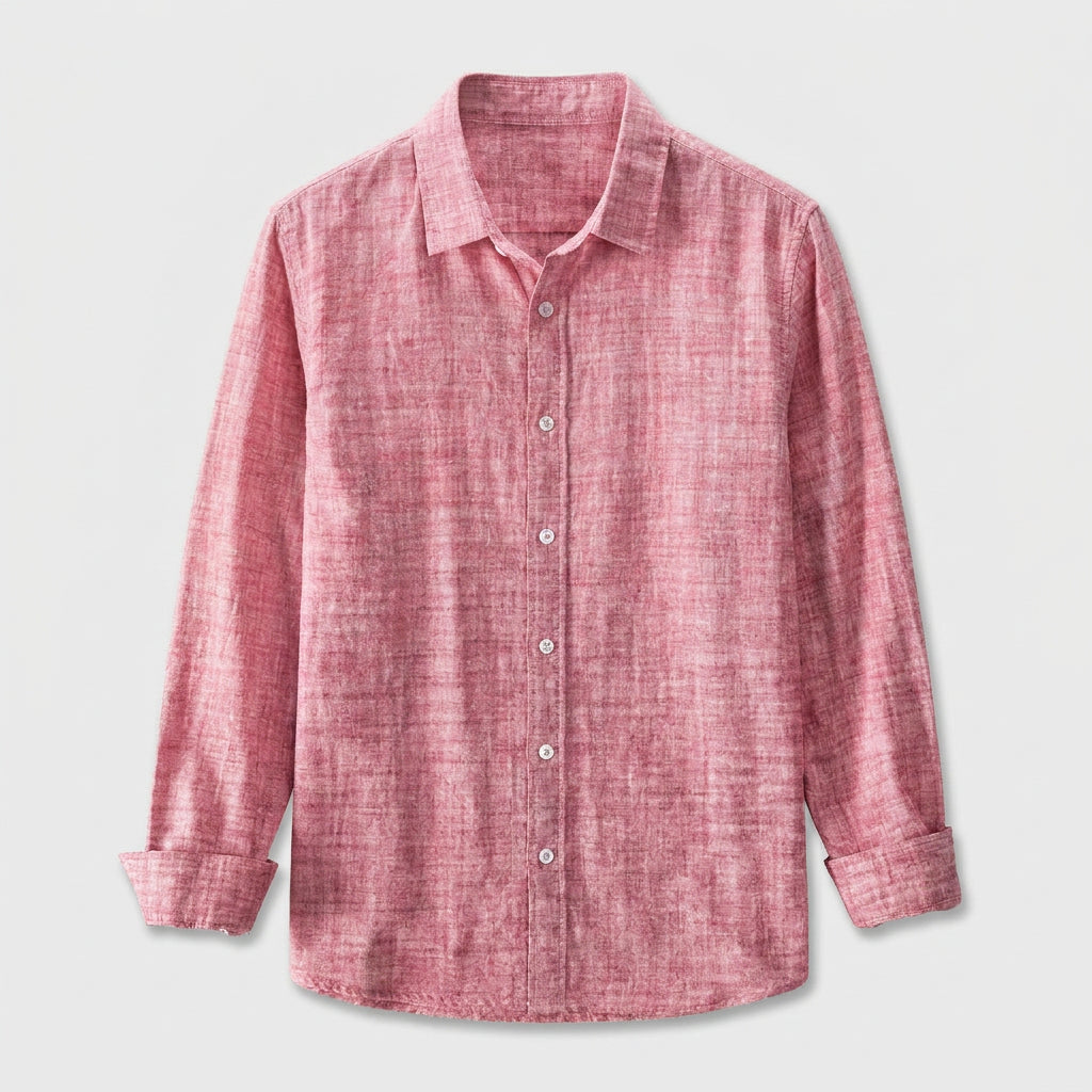 Linen Long Sleeve Shirt Relaxed Fit for Men