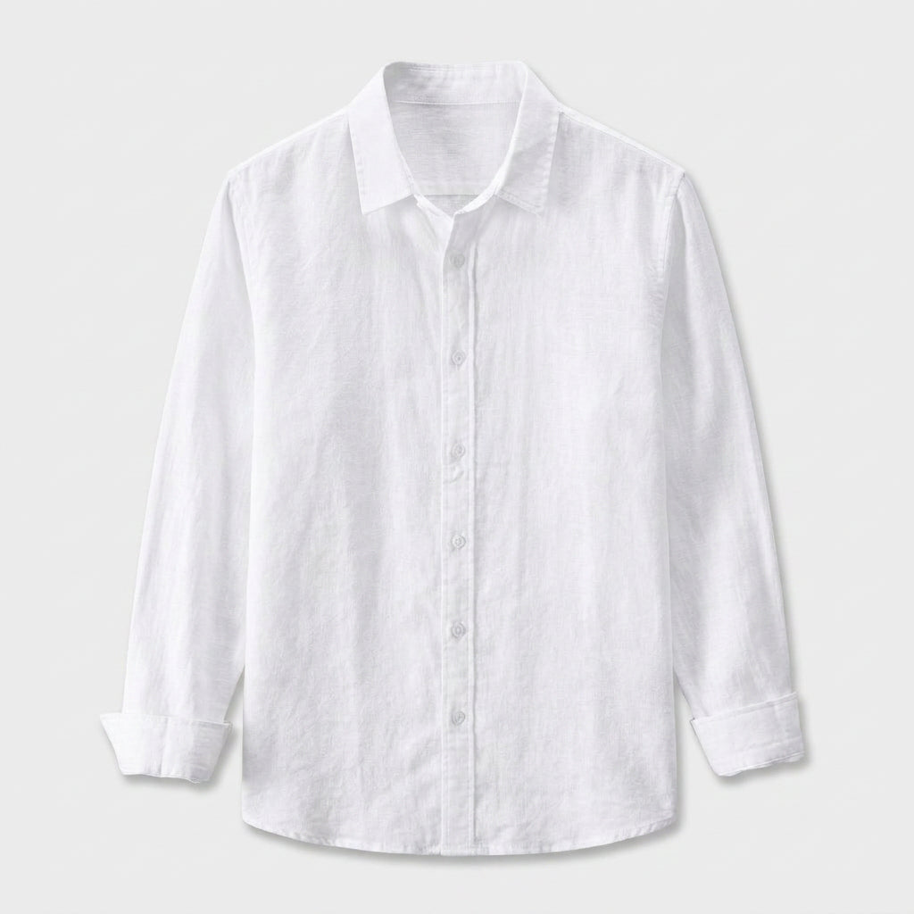 Linen Long Sleeve Shirt Relaxed Fit for Men