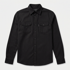 Flannel Overshirt Dual Chest Pockets Long Sleeve for Men