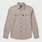 Flannel Overshirt Dual Chest Pockets Long Sleeve for Men