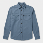 Flannel Overshirt Dual Chest Pockets Long Sleeve for Men