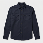 Flannel Overshirt Dual Chest Pockets Long Sleeve for Men