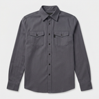 Flannel Overshirt Dual Chest Pockets Long Sleeve for Men