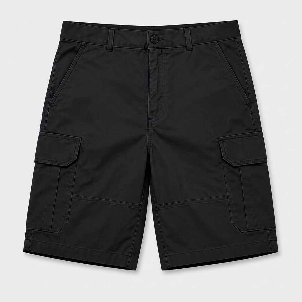 Cargo Shorts Flap Pockets Rolled Hem for Men