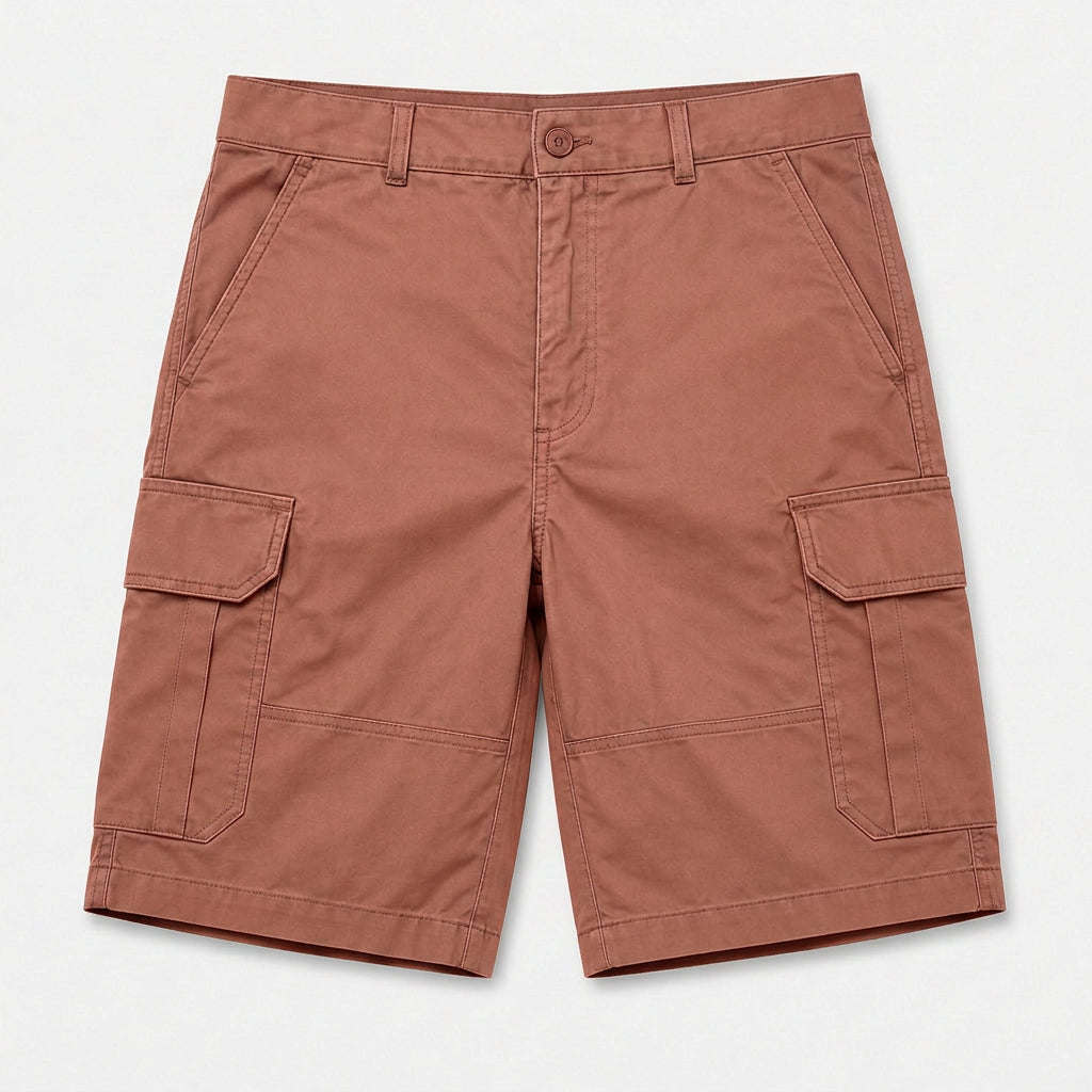 Cargo Shorts Flap Pockets Rolled Hem for Men