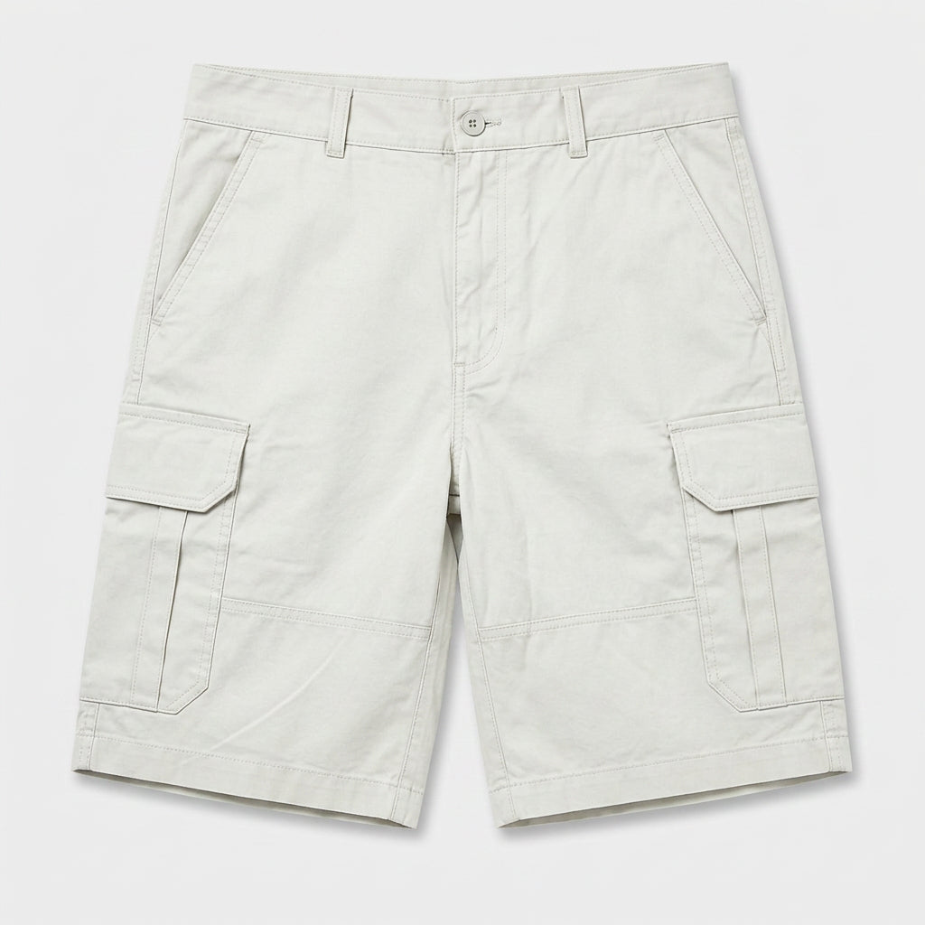 Cargo Shorts Flap Pockets Rolled Hem for Men