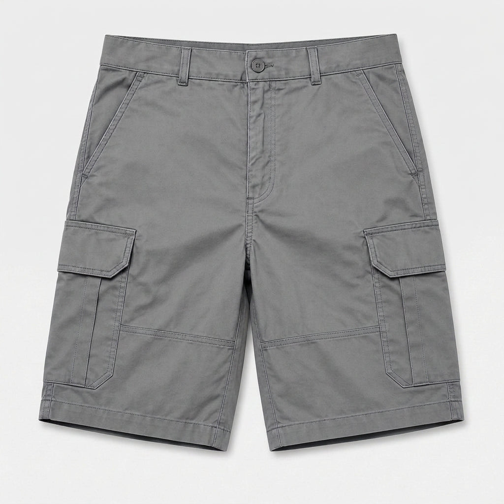 Cargo Shorts Flap Pockets Rolled Hem for Men