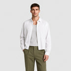 Pinstripe Cropped Shirt Relaxed Fit Long Sleeve for Men