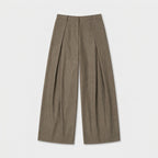 Wide Leg Pleated Trousers High Rise Wool Blend for Men