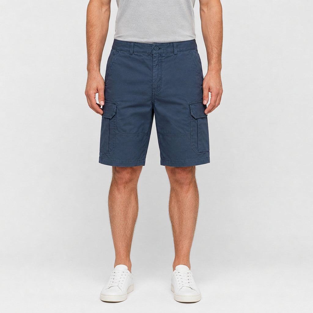 Cargo Shorts Flap Pockets Rolled Hem for Men